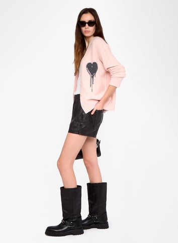 Gilet droit en cachemire ZADIG&VOLTAIRE Rose